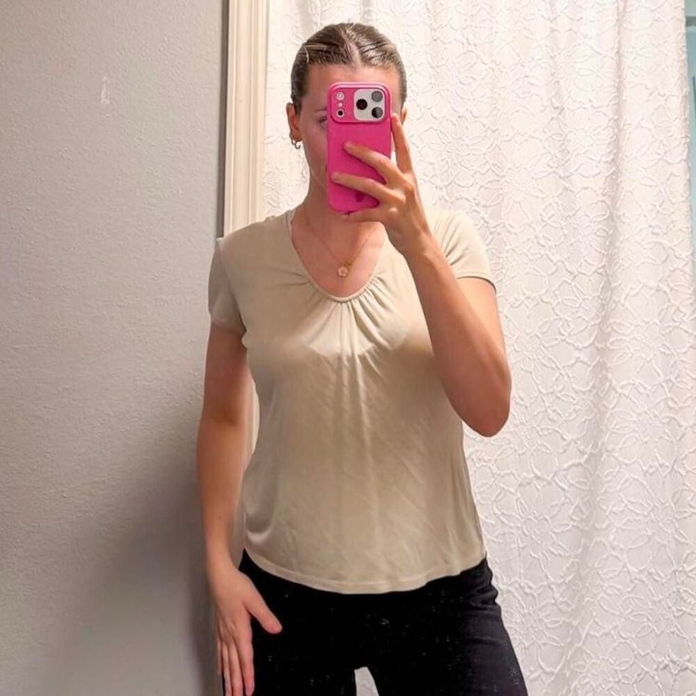 Ann-taylor Women's Cream silk blouse